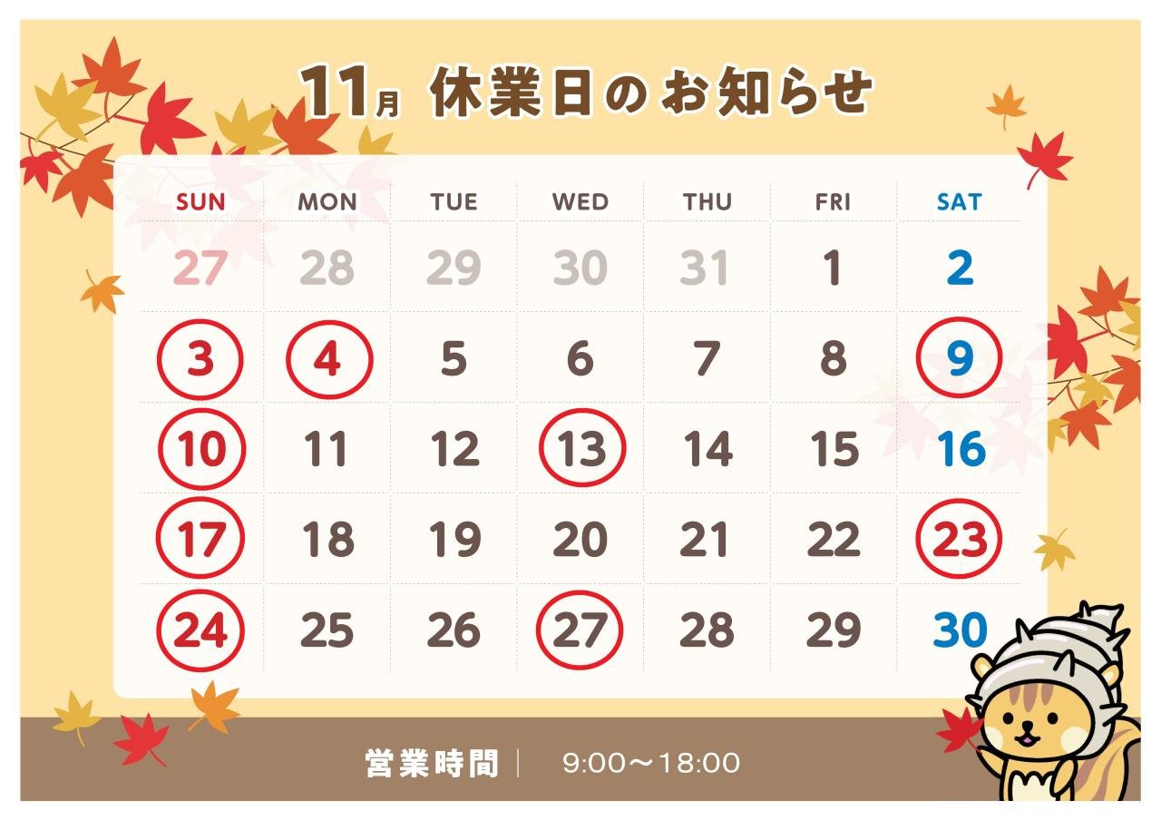 11月定休日